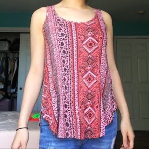 Hollister Tribal Aztec Pink Strappy Tank XS